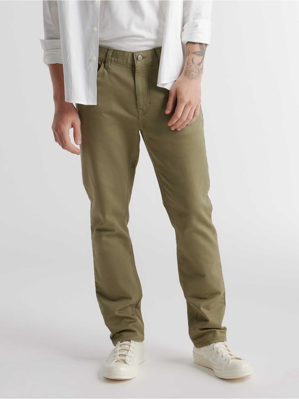 Quince Comfort Stretch Traveler 5-Pocket Olive Pants